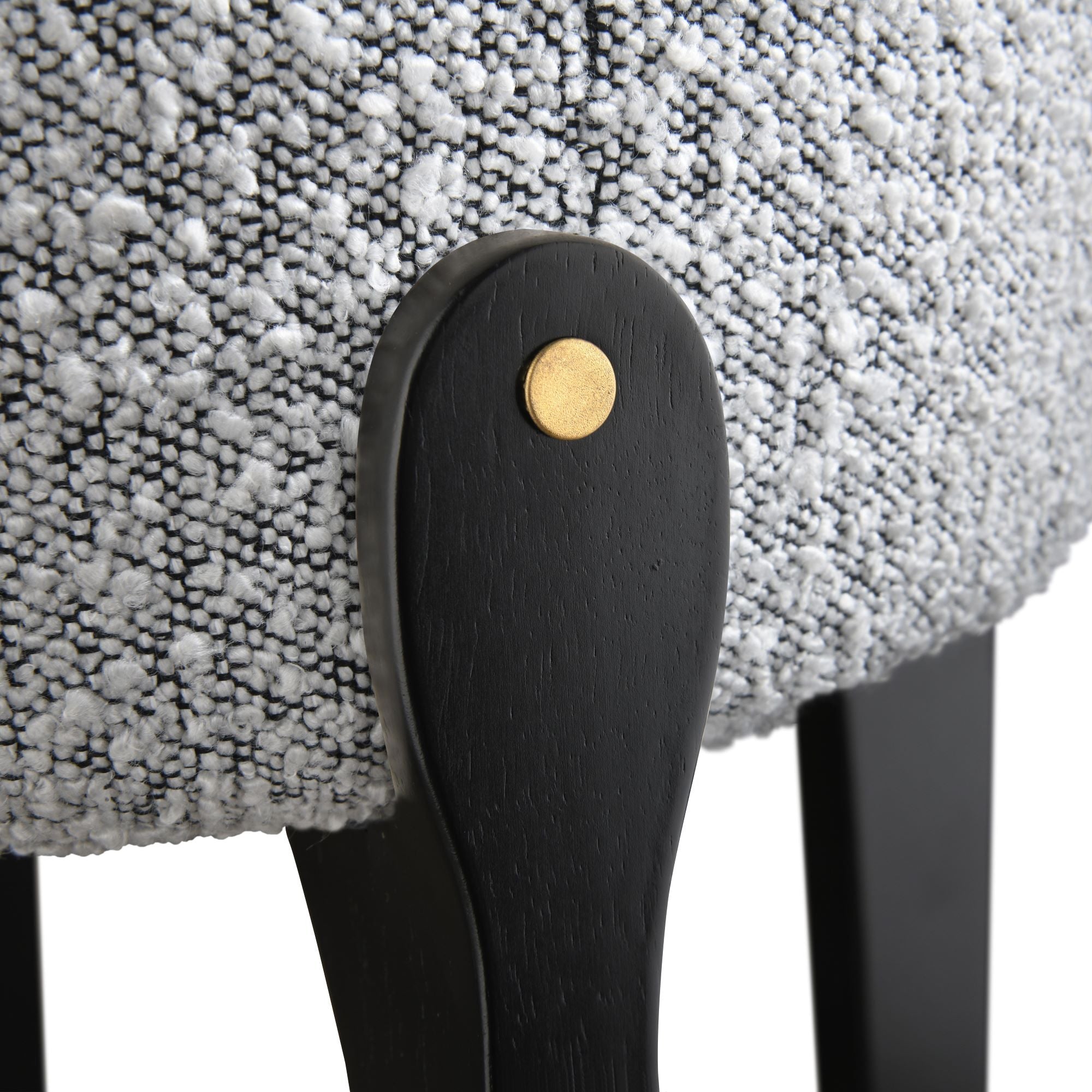 LuXeo Ellie 29 in. Backless Wood Bar stool with Boucle Fabric Seat (Set of 2)