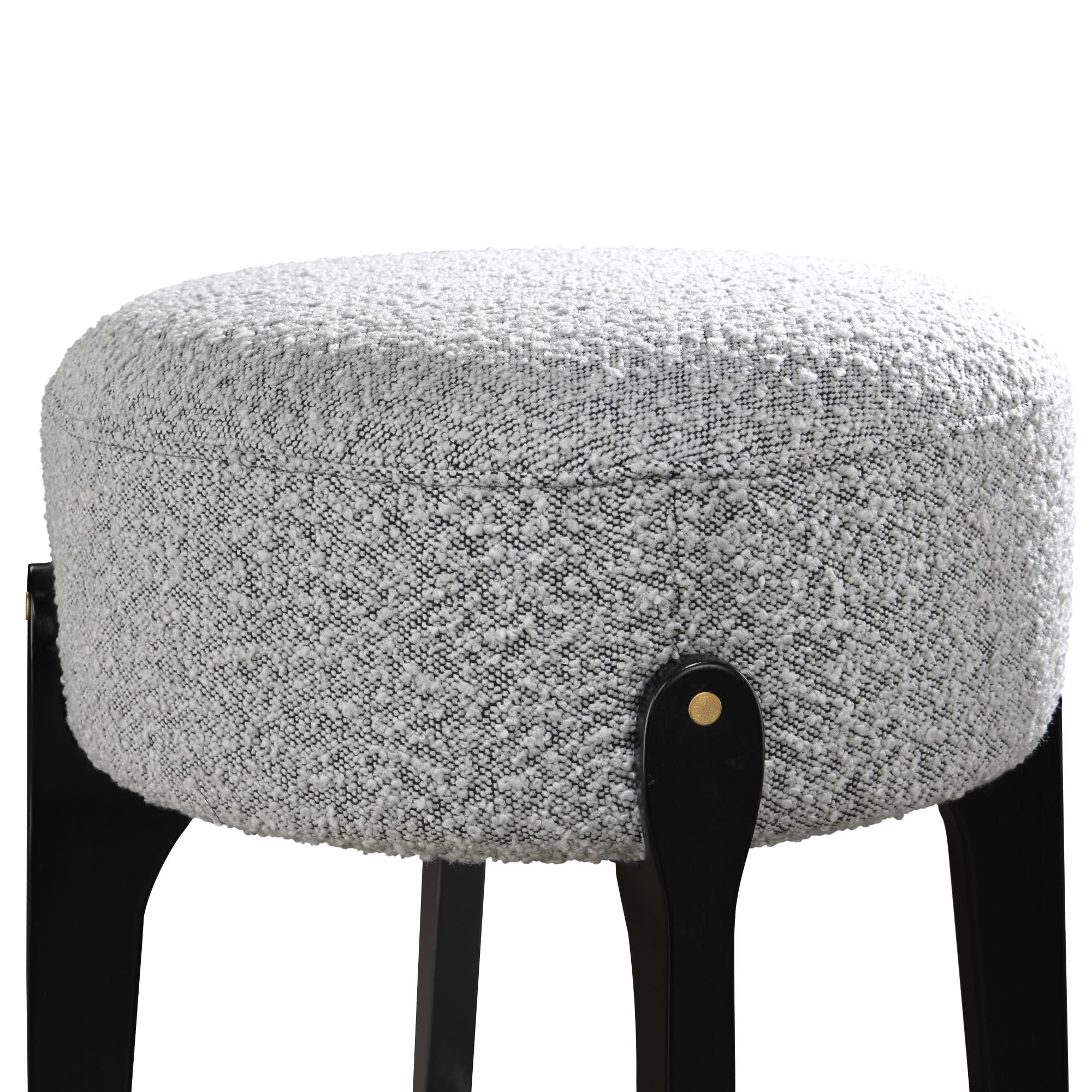 LuXeo Ellie 29 in. Backless Wood Bar stool with Boucle Fabric Seat (Set of 2)