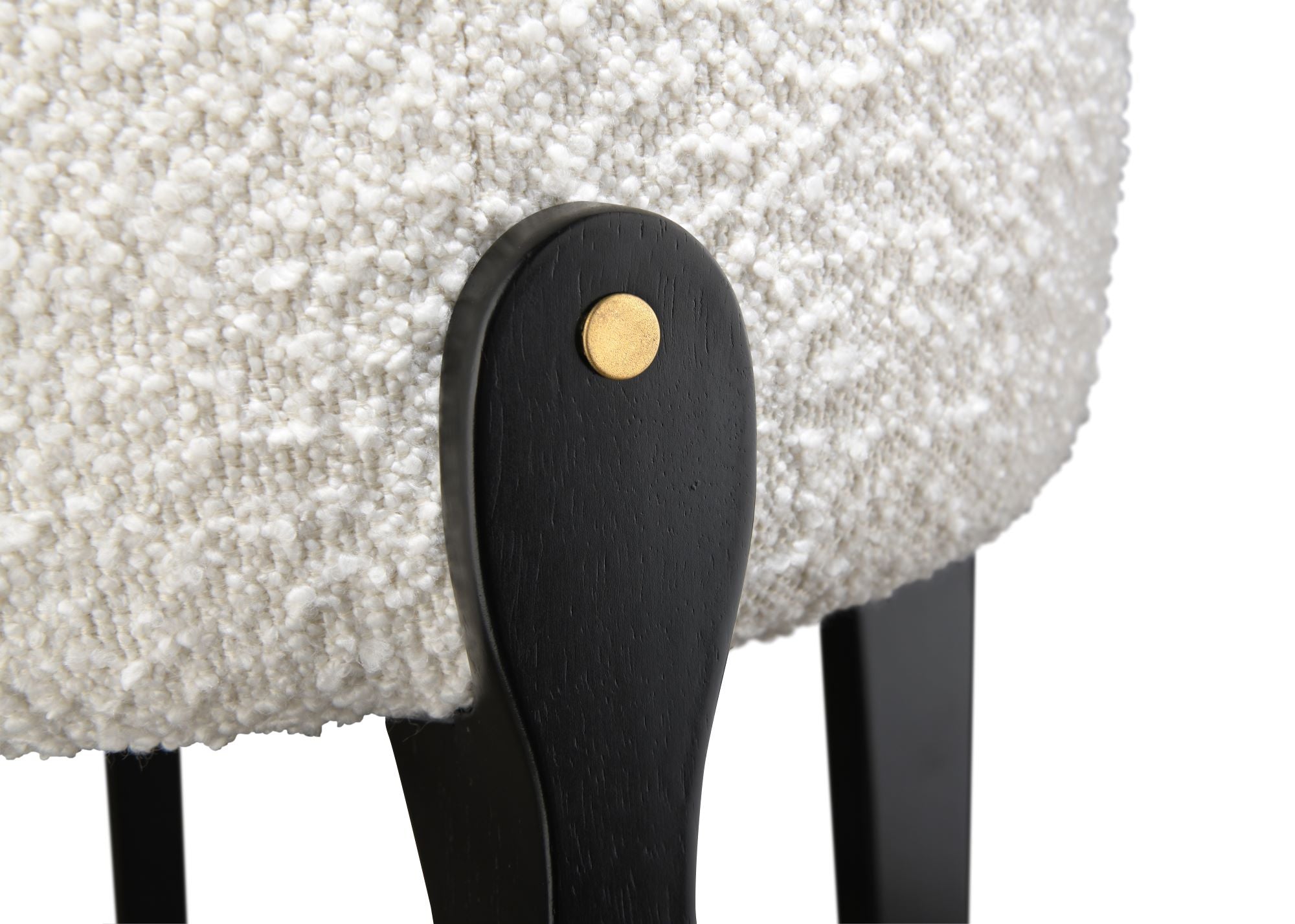 LuXeo Ellie 29 in. Backless Wood Bar stool with Boucle Fabric Seat (Set of 2)