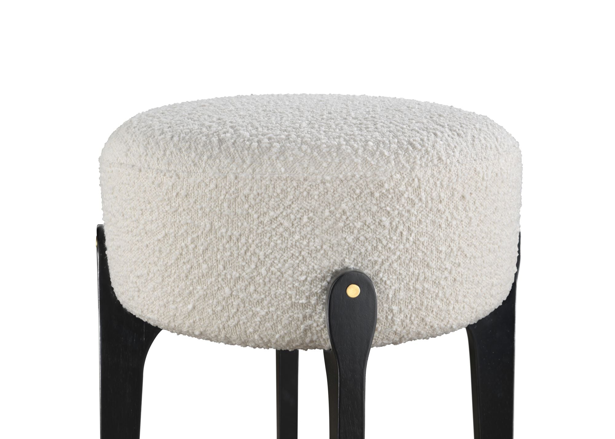 LuXeo Ellie 29 in. Backless Wood Bar stool with Boucle Fabric Seat (Set of 2)