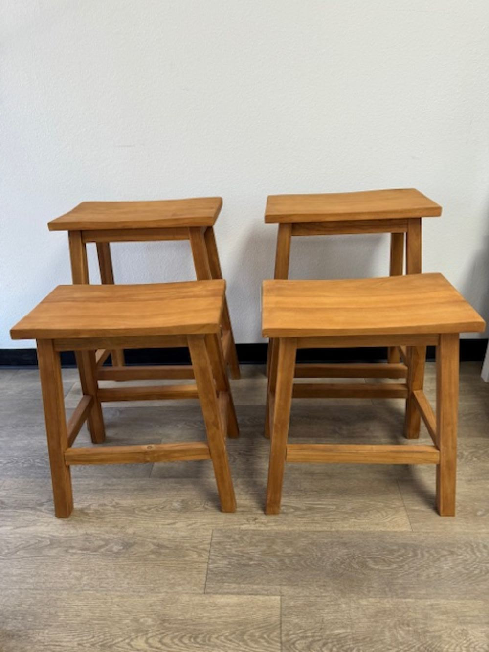 Teak Bar Stools (Set of 2)