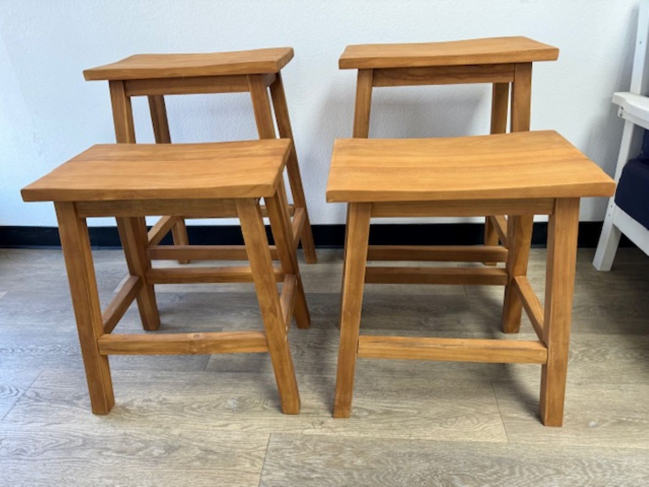 Teak Bar Stools (Set of 2)