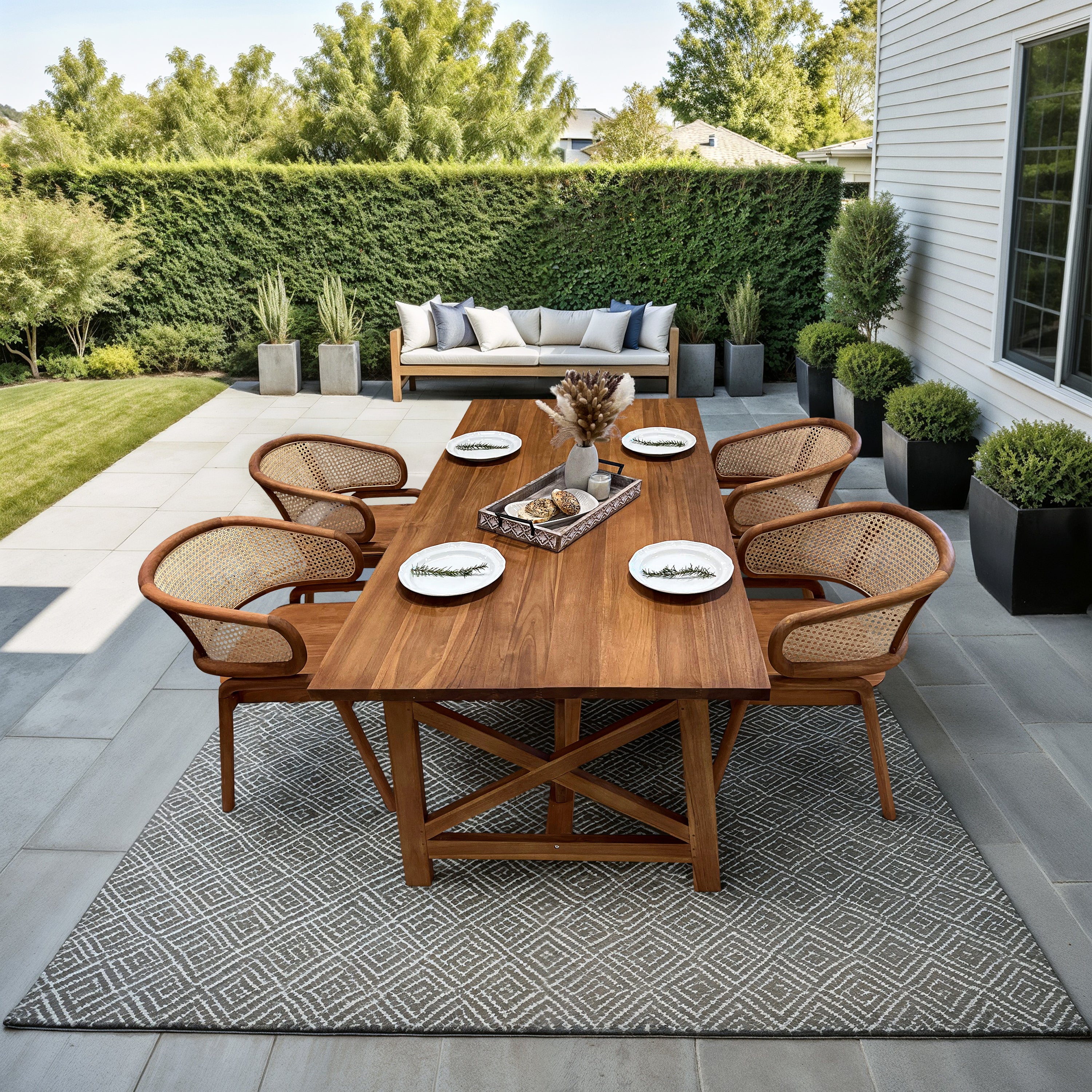 Odessa Teak Dining Set, 5 piece - Luxeo-USA